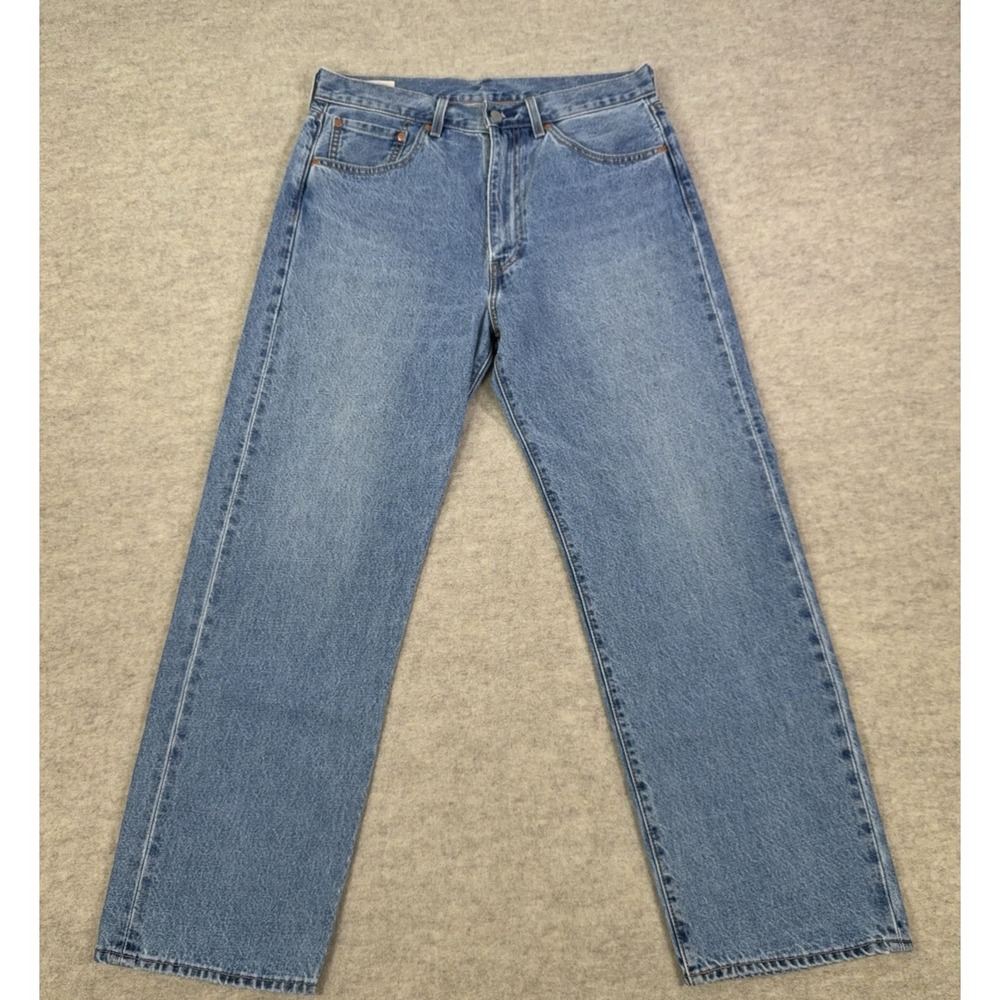 Levis Premium 50s Straight Big E Jeans Men 33x30 Light Wash Loose Fit Denim